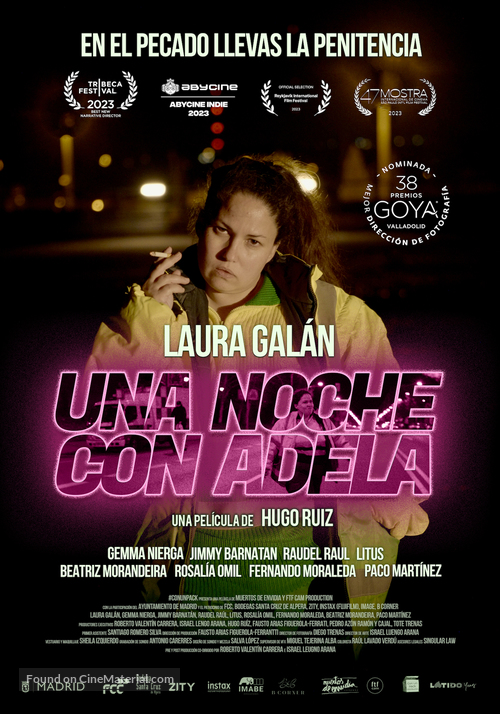 Una noche con Adela - Spanish Movie Poster