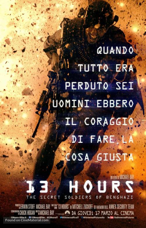 13 Hours: The Secret Soldiers of Benghazi - Italian Movie Poster