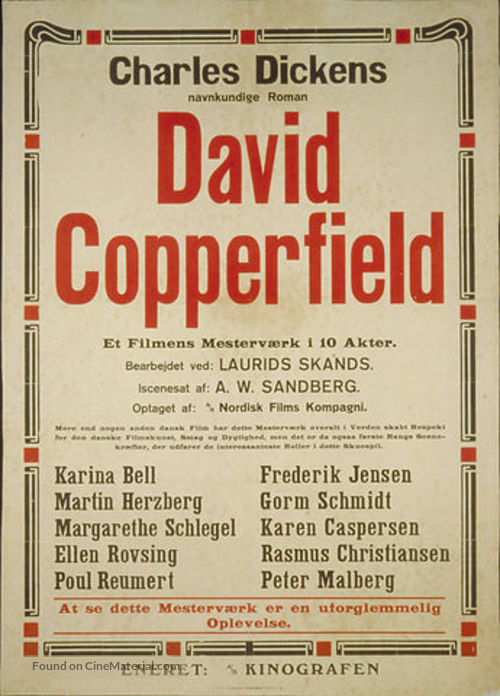 David Copperfield - Danish Movie Poster