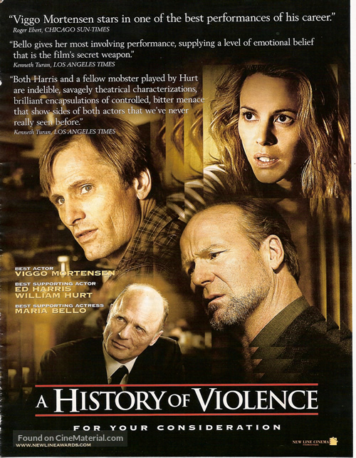 A History of Violence - For your consideration movie poster