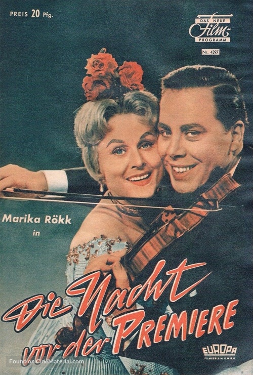Die Nacht vor der Premiere - German poster