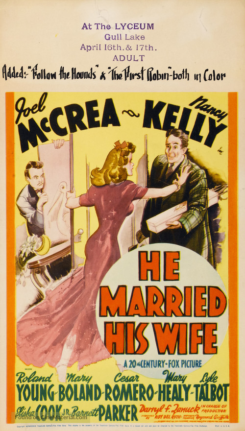 He Married His Wife - Movie Poster