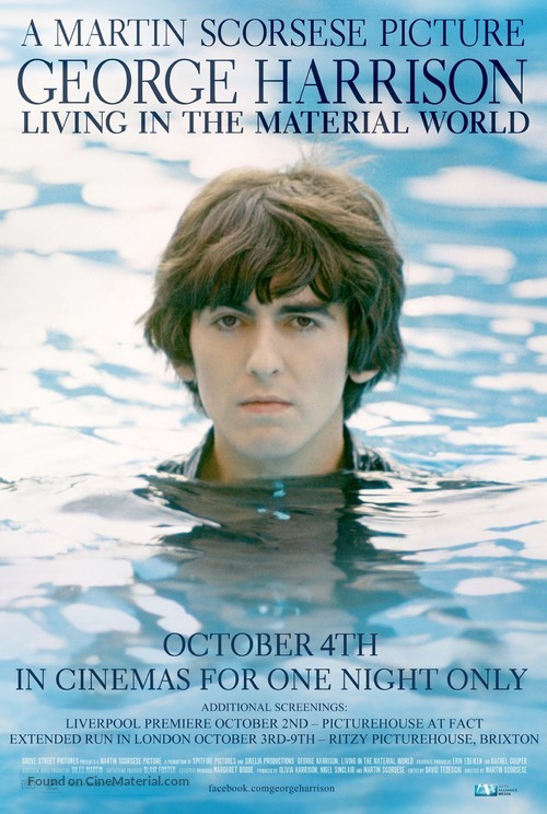 George Harrison: Living in the Material World - British Theatrical movie poster