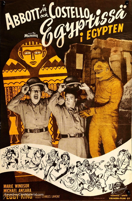 Abbott and Costello Meet the Mummy - Finnish Movie Poster