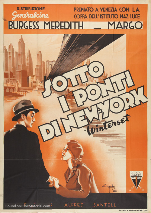 Winterset - Italian Movie Poster
