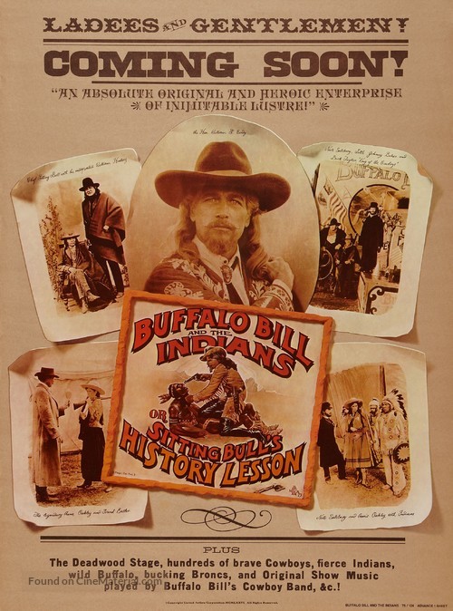 Buffalo Bill and the Indians, or Sitting Bull&#039;s History Lesson - Advance movie poster