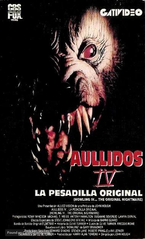 Howling IV: The Original Nightmare - Spanish Movie Cover