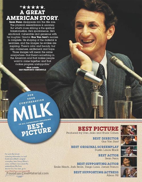 Milk - For your consideration movie poster