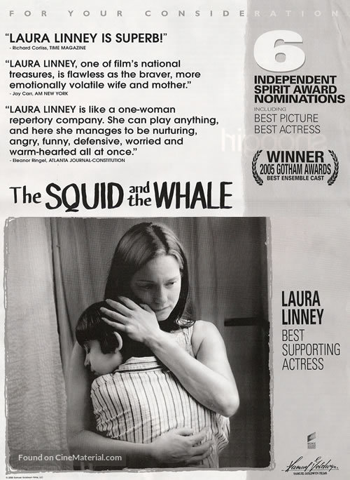 The Squid and the Whale - For your consideration movie poster