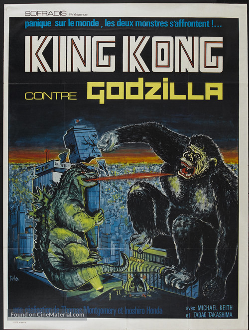 King Kong Vs Godzilla - French Movie Poster