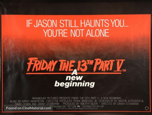 Friday the 13th: A New Beginning - British Movie Poster