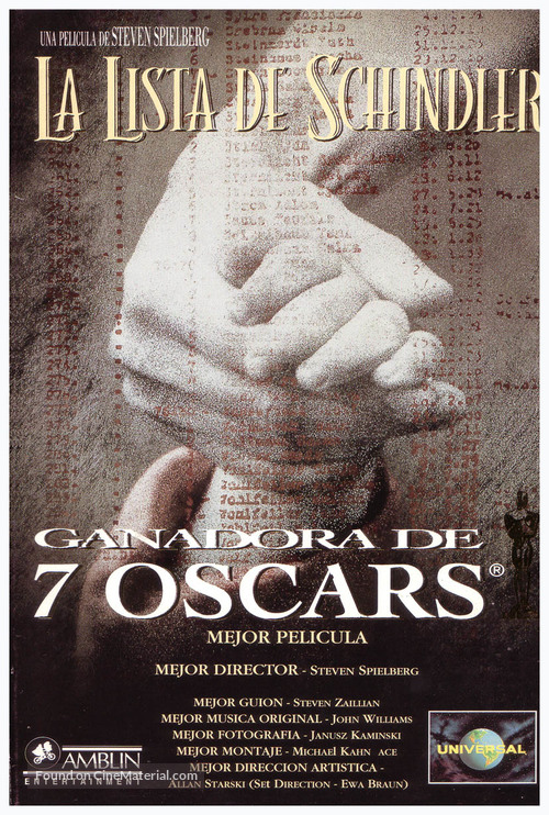 Schindler&#039;s List - Spanish Movie Poster
