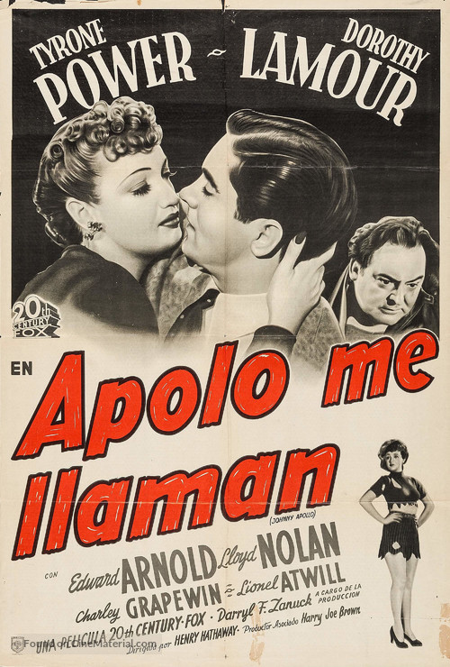 Johnny Apollo - Argentinian Movie Poster