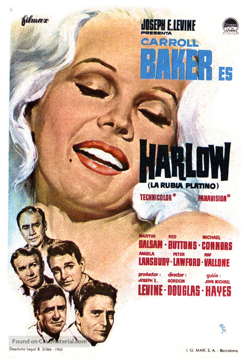 Harlow - Spanish Movie Poster