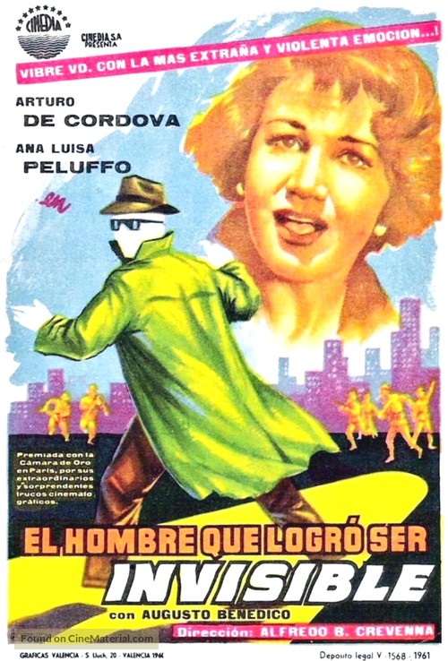 El hombre que logr&oacute; ser invisible - Spanish Movie Poster