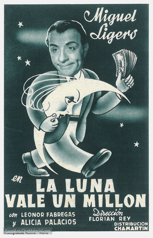 La luna vale un mill&oacute;n - Spanish Movie Poster