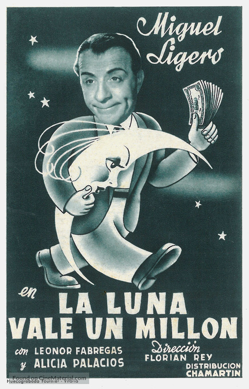 La luna vale un mill&oacute;n - Spanish Movie Poster