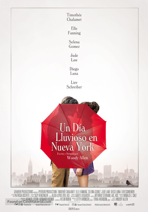 A Rainy Day in New York - Colombian Movie Poster