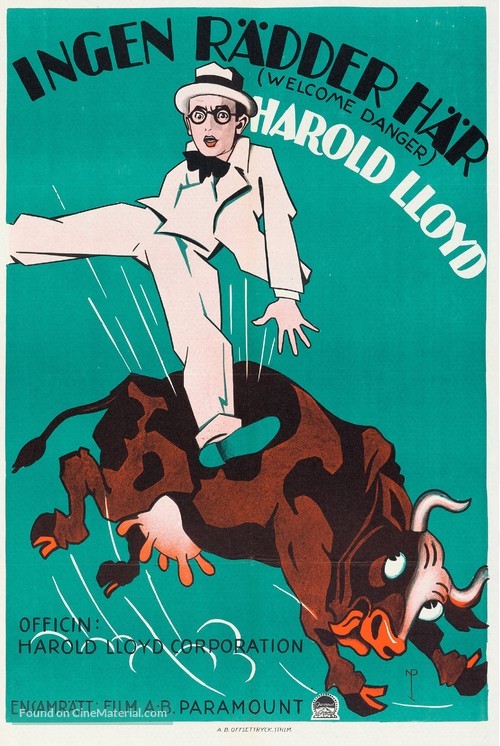 Welcome Danger - Swedish Movie Poster