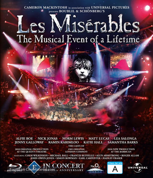 Les Mis&eacute;rables in Concert: The 25th Anniversary - Danish Blu-Ray movie cover