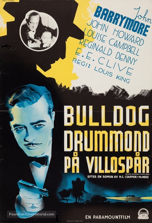 Bulldog Drummond Comes Back - Swedish Movie Poster