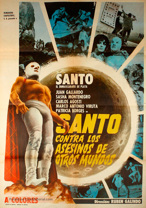 Santo contra los asesinos de otros mundos - Mexican Movie Poster