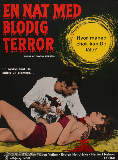 Night of Bloody Horror - Danish Movie Poster