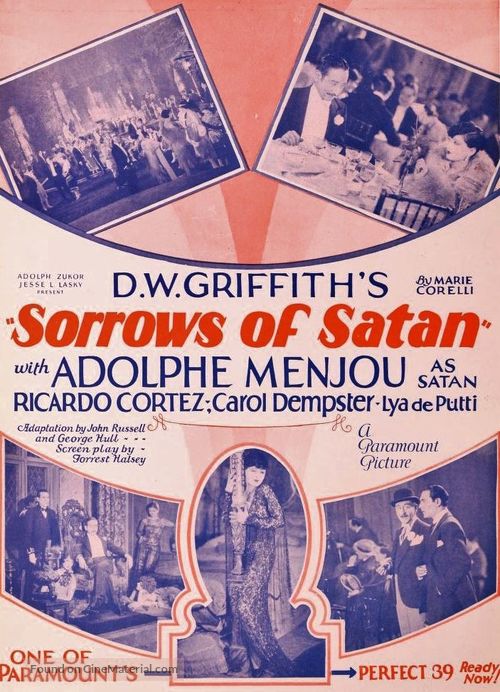 The Sorrows of Satan - Movie Poster