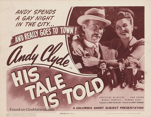 His Tale Is Told - Movie Poster