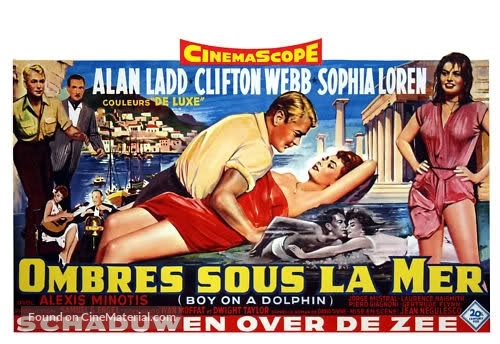 Boy on a Dolphin - Belgian Movie Poster