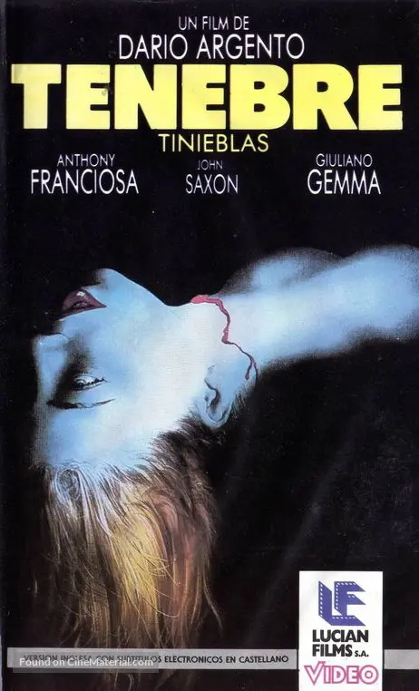 Tenebre - Argentinian VHS movie cover