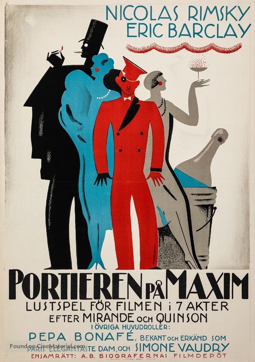Le chasseur de chez Maxim&#039;s - Swedish Movie Poster