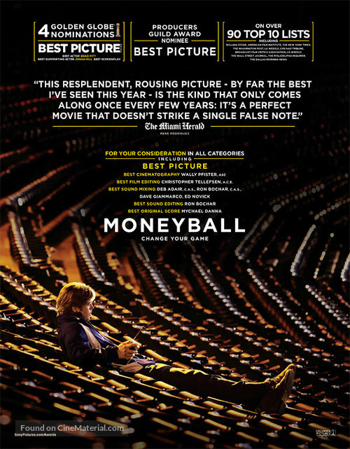 Moneyball - For your consideration movie poster