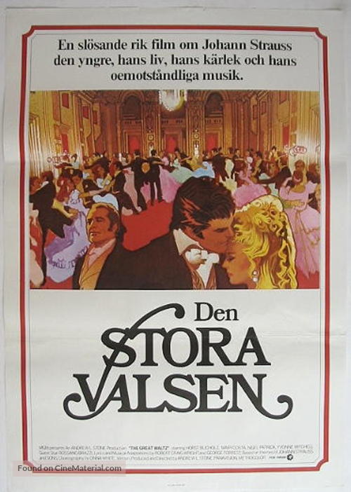 The Great Waltz - Swedish Movie Poster