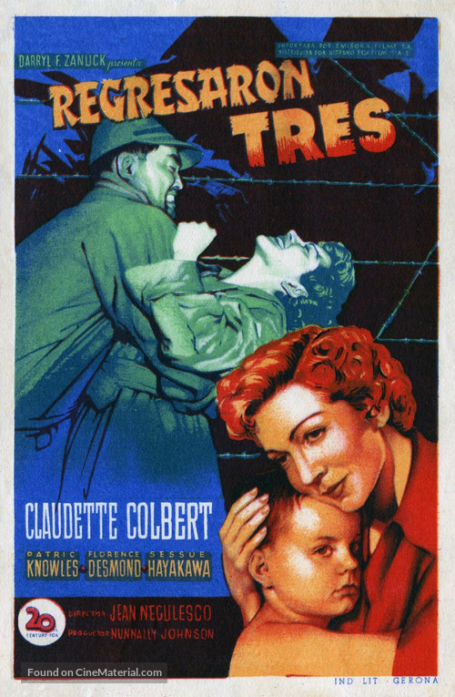 Three Came Home - Spanish Movie Poster