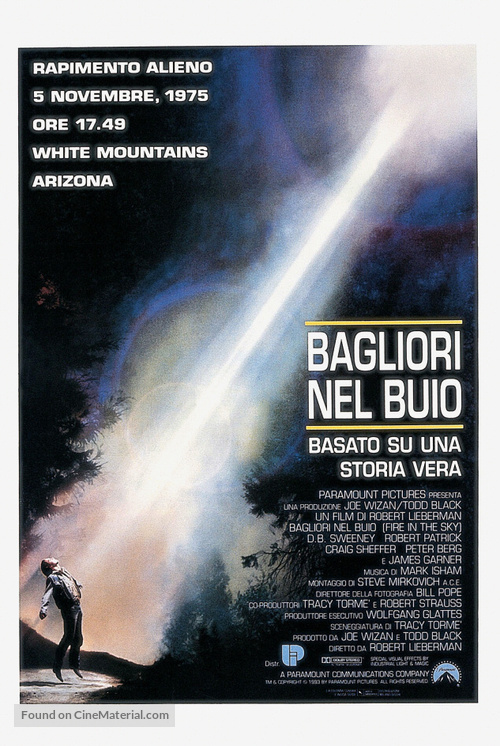 Fire in the Sky - Italian Movie Poster