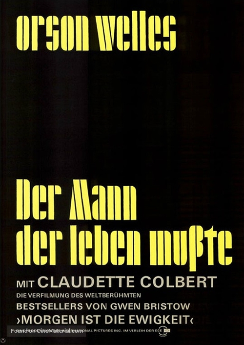 Tomorrow Is Forever - German Movie Poster
