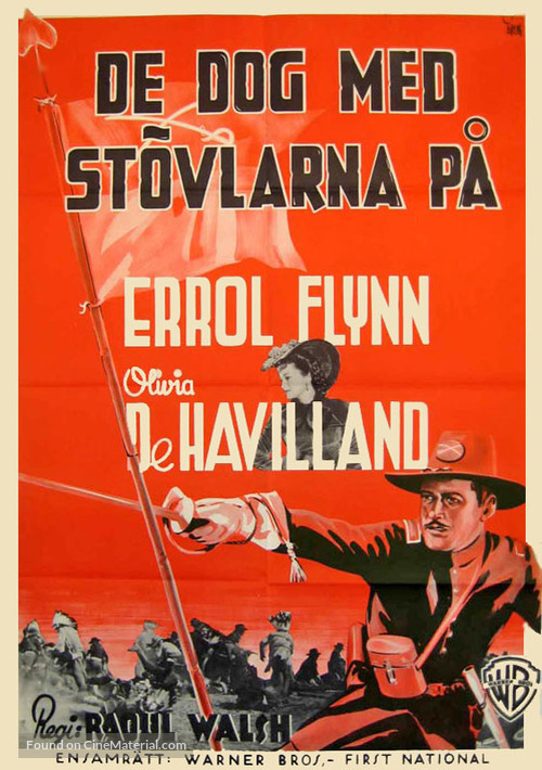They Died with Their Boots On - Swedish Movie Poster