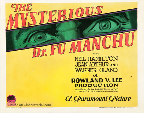 The Mysterious Dr. Fu Manchu - Movie Poster