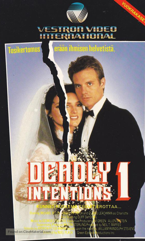 Deadly Intentions - Finnish VHS movie cover