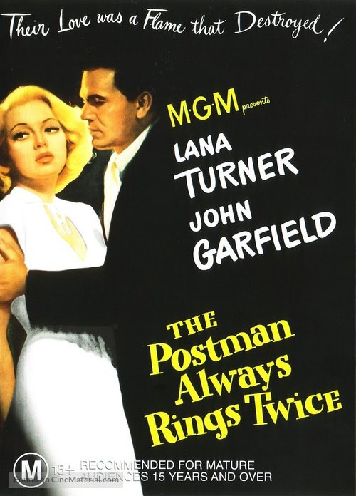 The Postman Always Rings Twice - Australian DVD movie cover