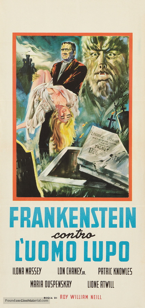 Frankenstein Meets the Wolf Man - Italian Movie Poster