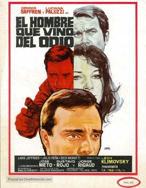 El hombre que vino del odio - Spanish Movie Poster