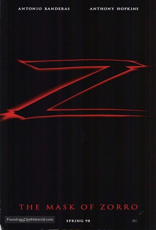 The Mask Of Zorro - Advance movie poster