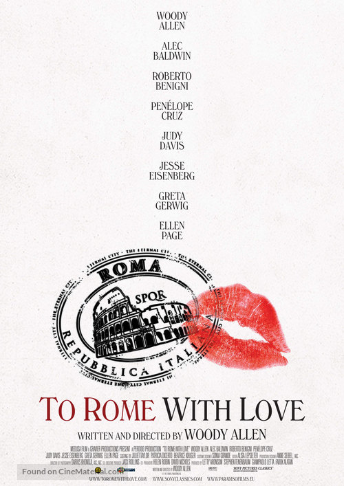 To Rome with Love - Dutch Movie Poster
