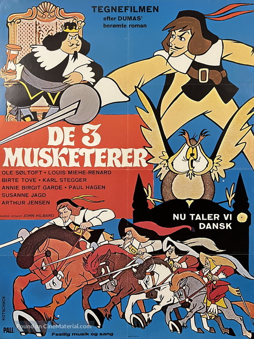 Les trois mousquetaires - Danish Movie Poster