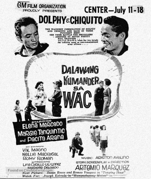 Dalawang kumander sa WAC - Philippine Movie Poster