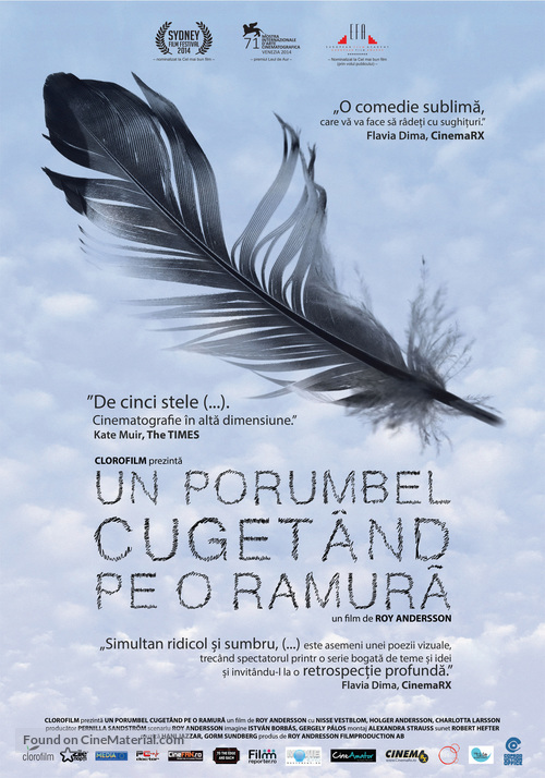 En duva satt p&aring; en gren och funderade p&aring; tillvaron - Romanian Movie Poster