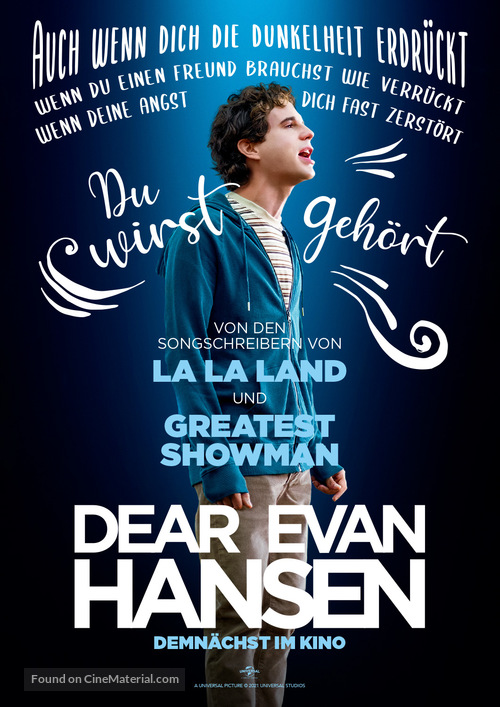 Dear Evan Hansen - German Movie Poster