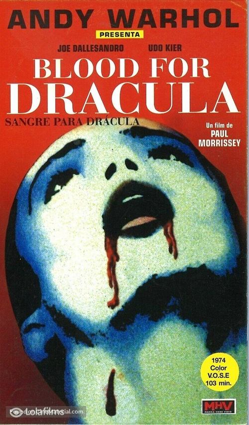 Blood for Dracula - Spanish VHS movie cover
